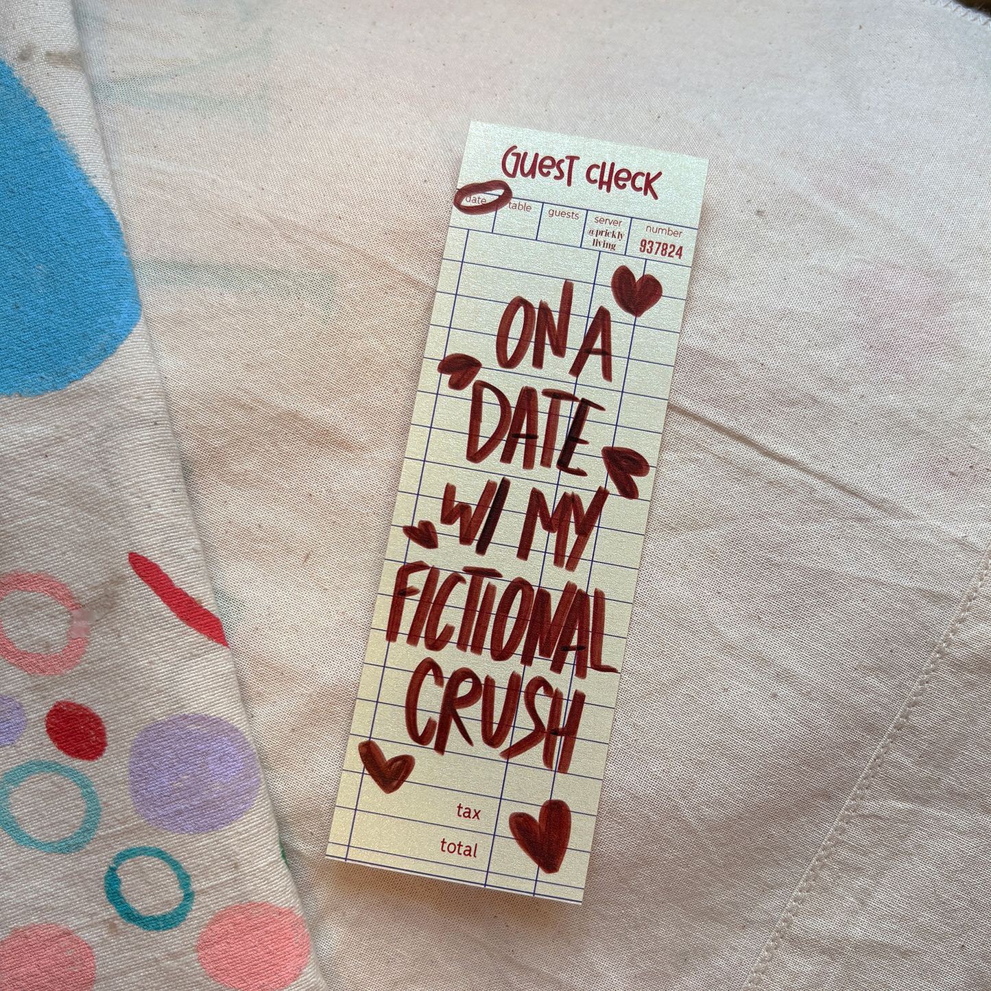 fictional crush bookmark