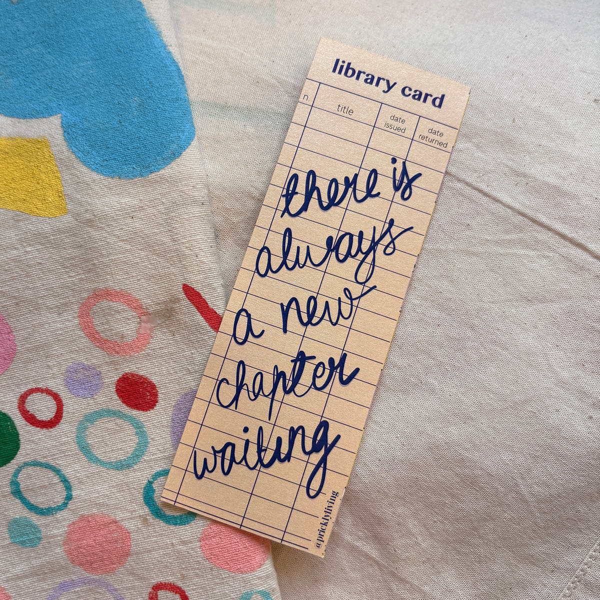 library card bookmark – pricklybypb