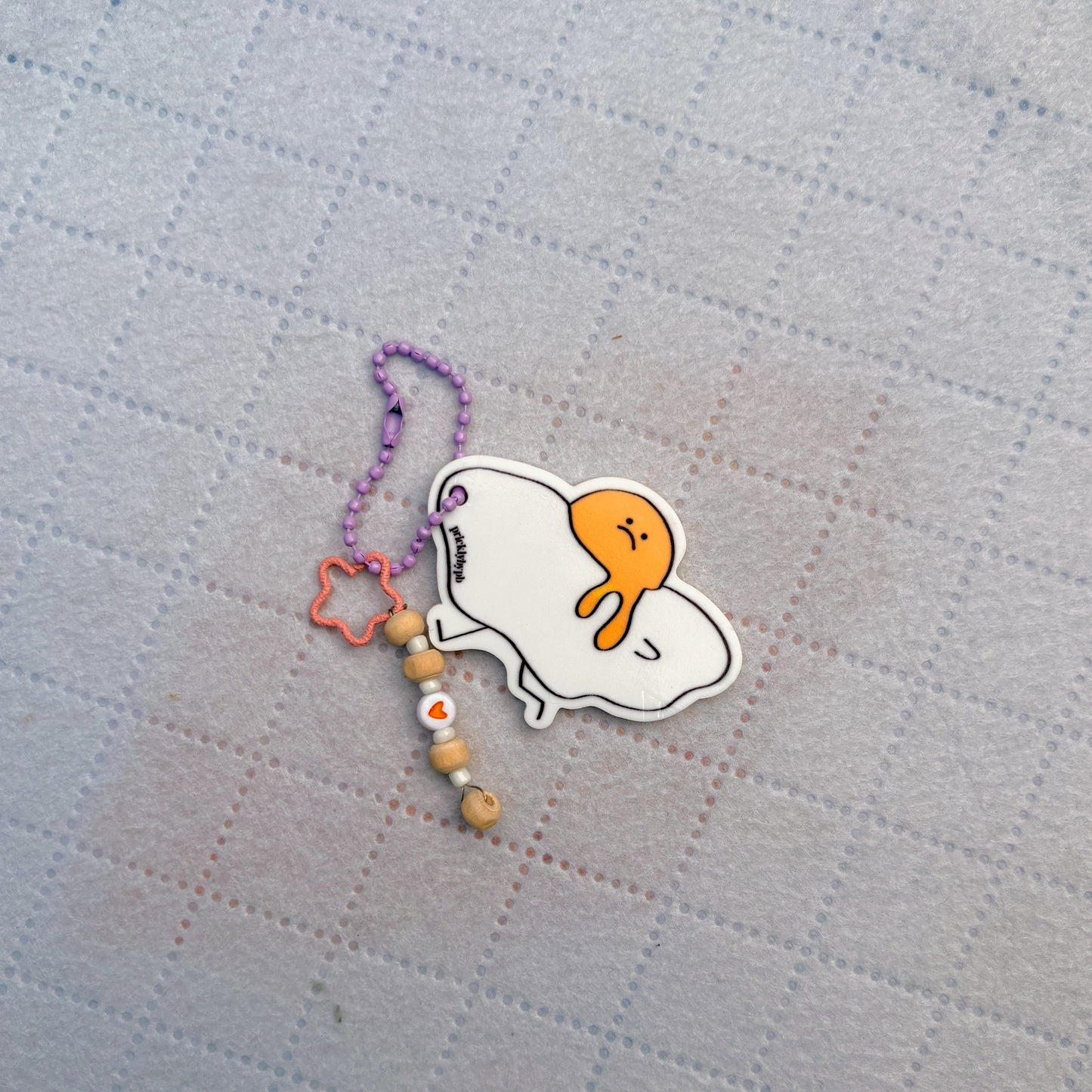 egg static ball chain charm