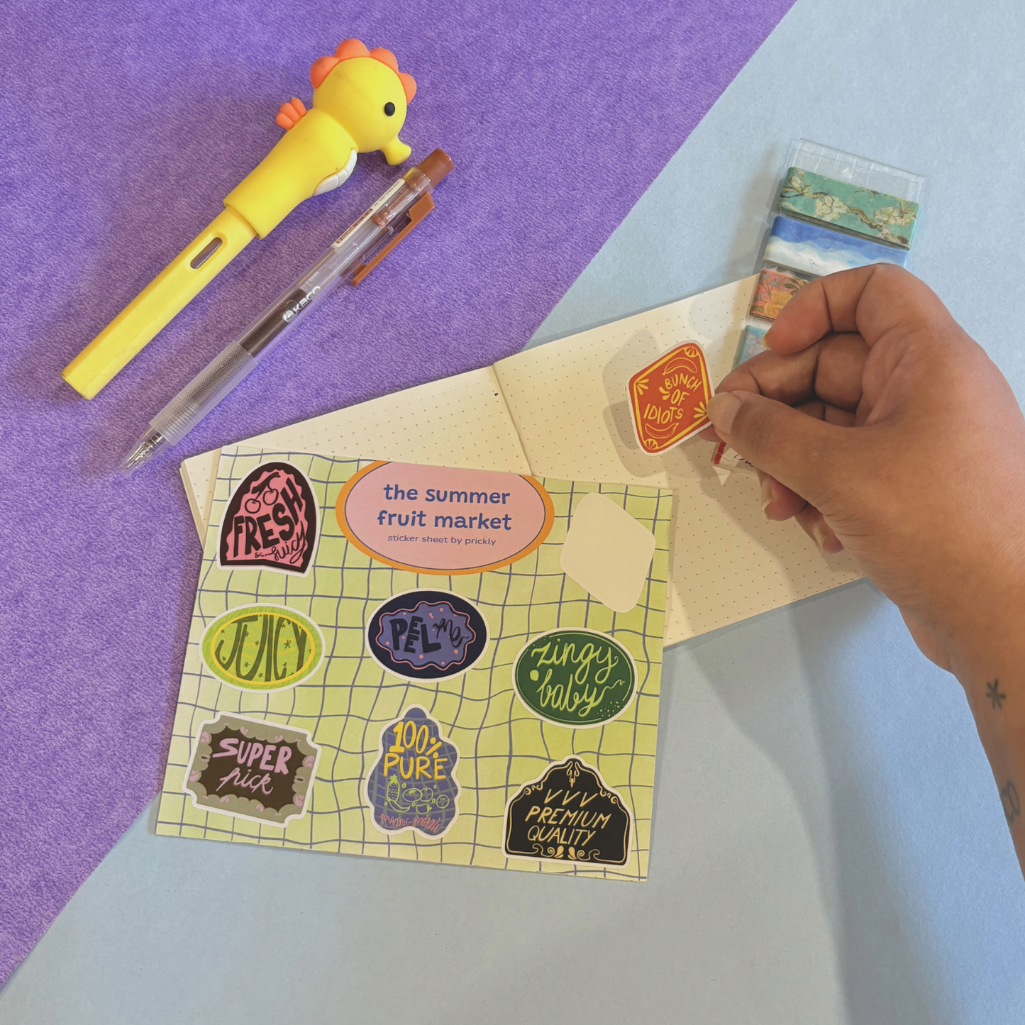 summer fruit market sticker sheet