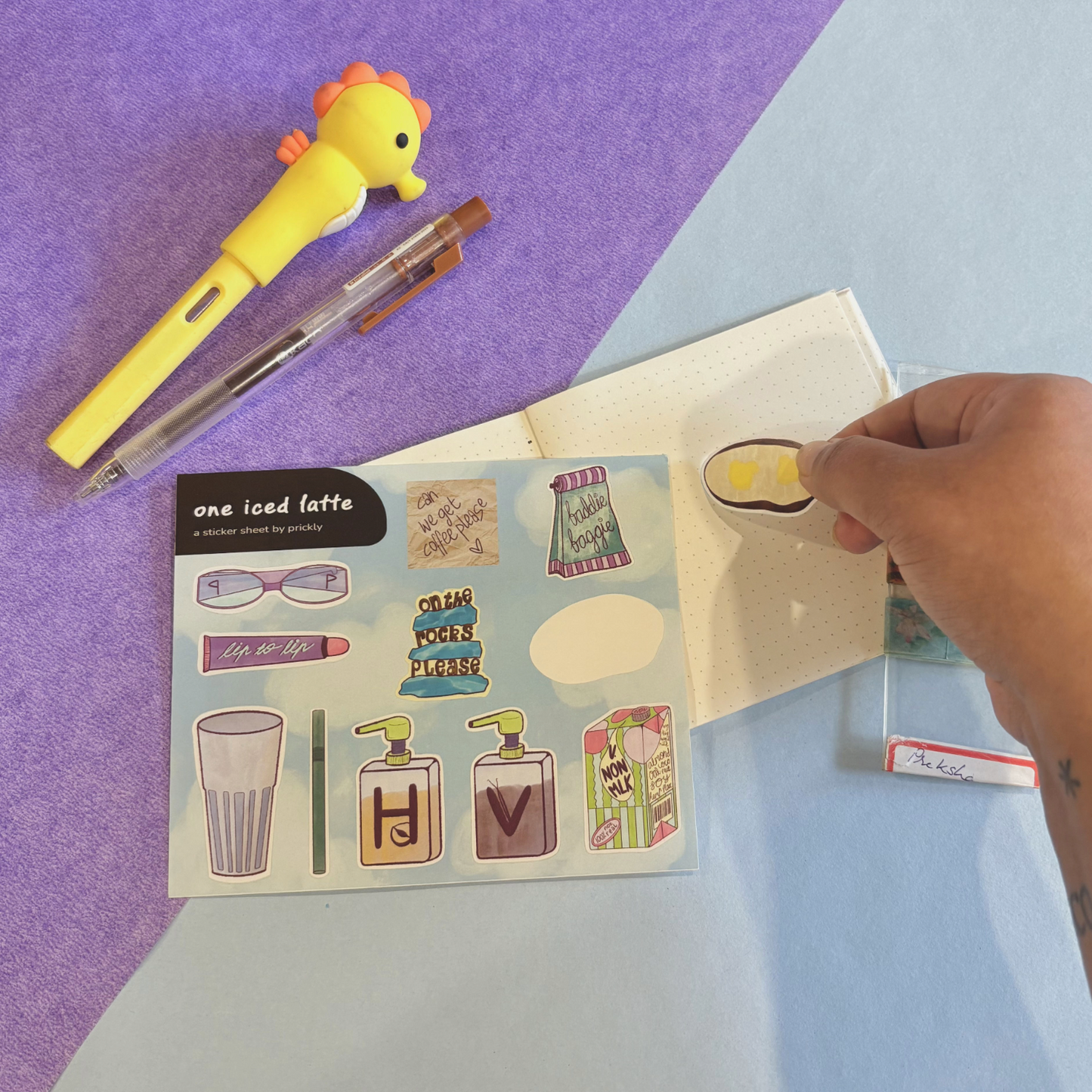 iced latte sticker sheet