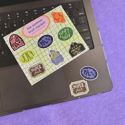 summer fruit market sticker sheet