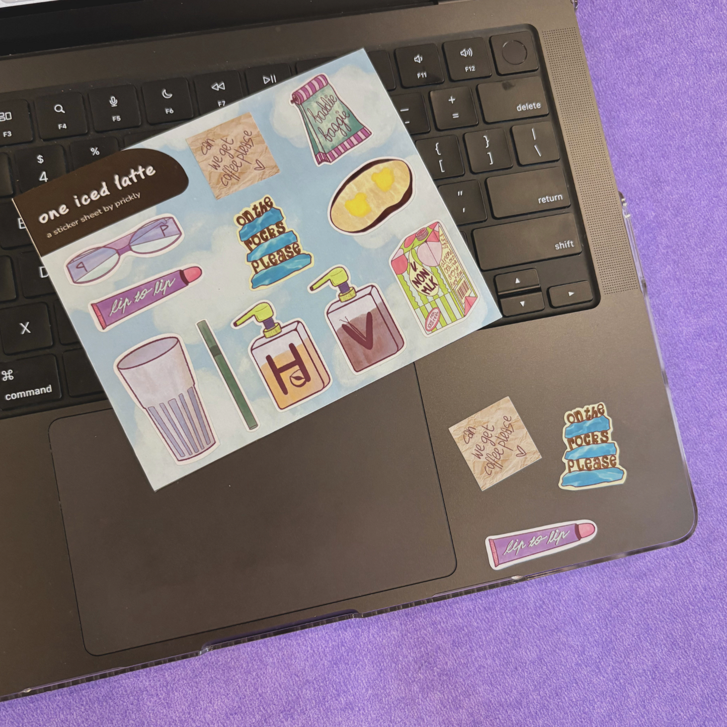 iced latte sticker sheet