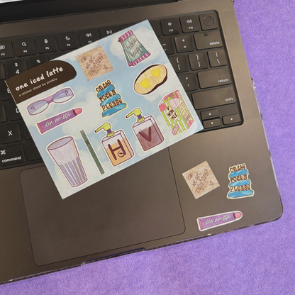 iced latte sticker sheet
