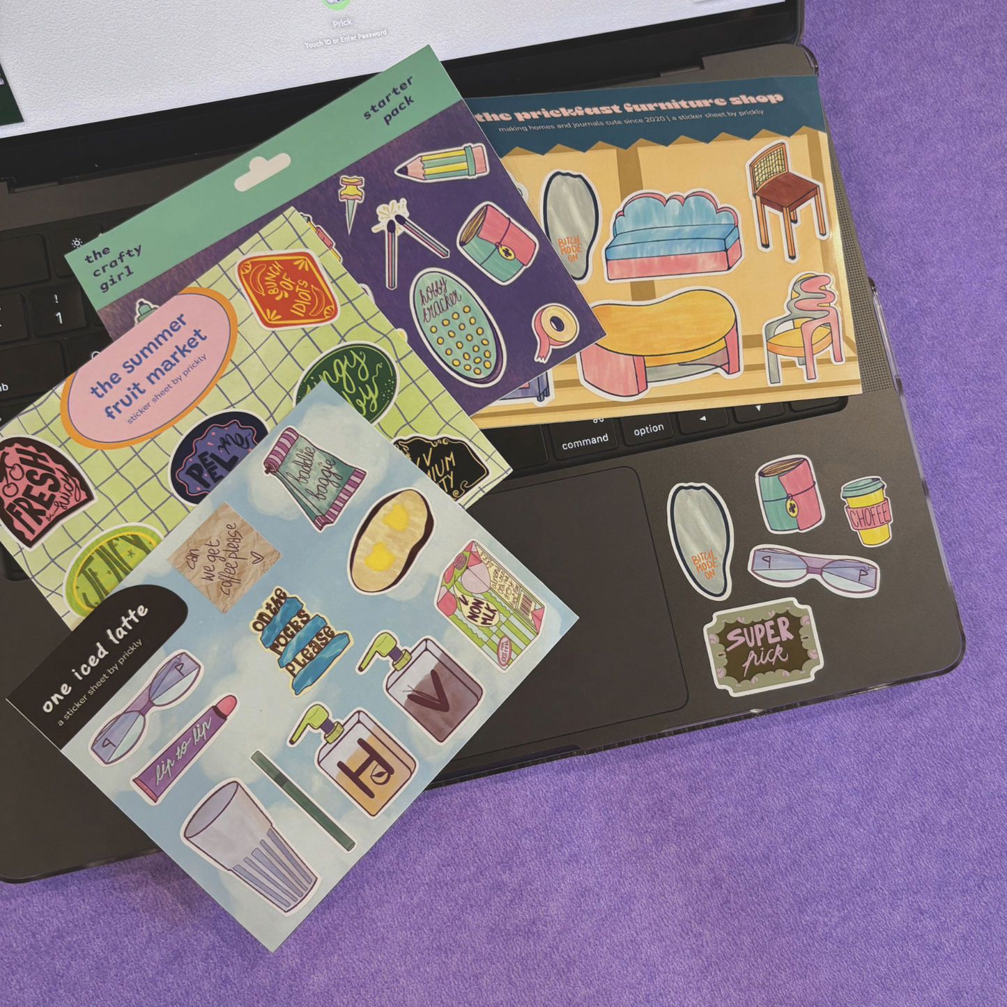 iced latte sticker sheet