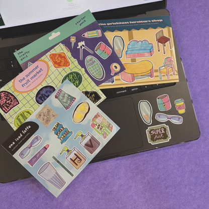 iced latte sticker sheet