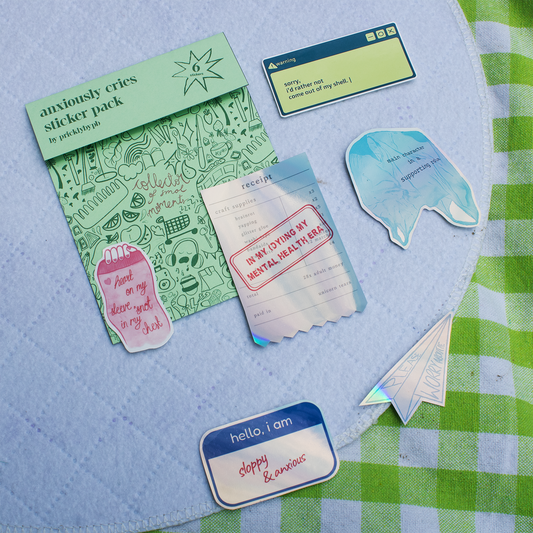 anxiously cries sticker pack