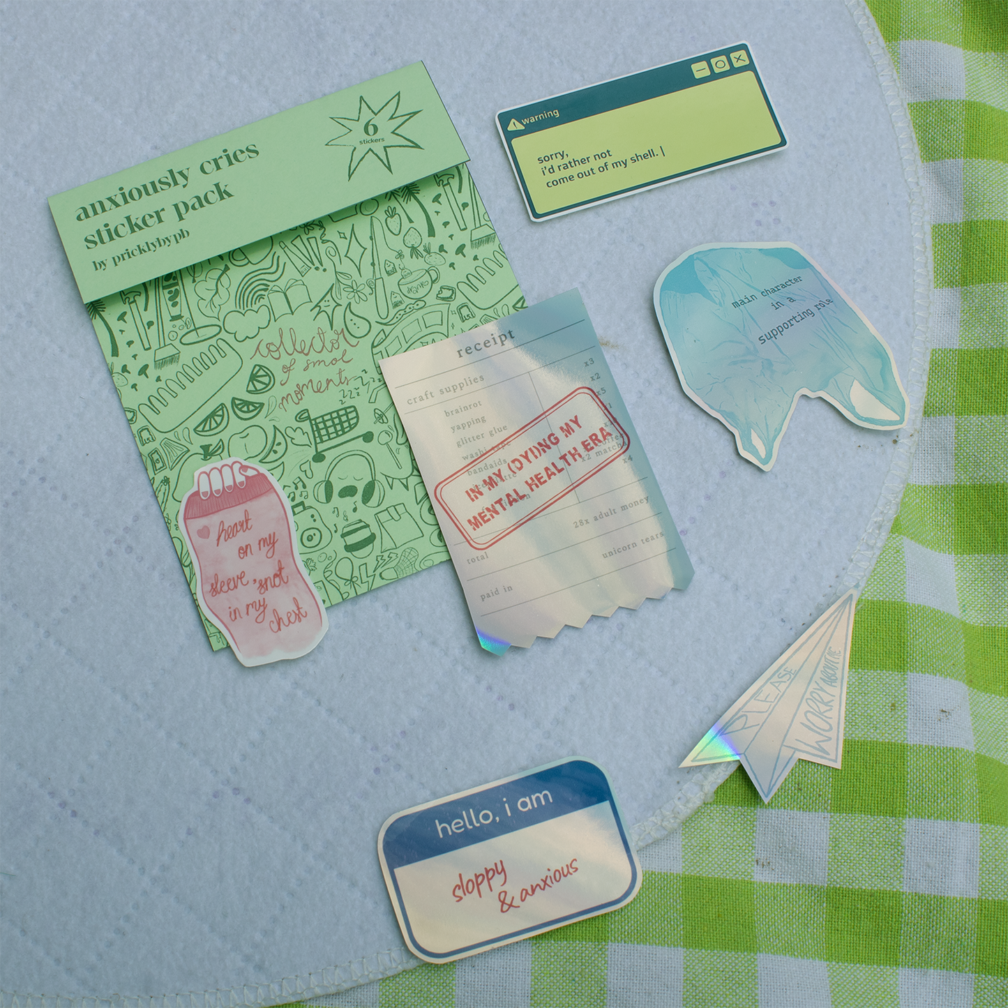 anxiously cries sticker pack