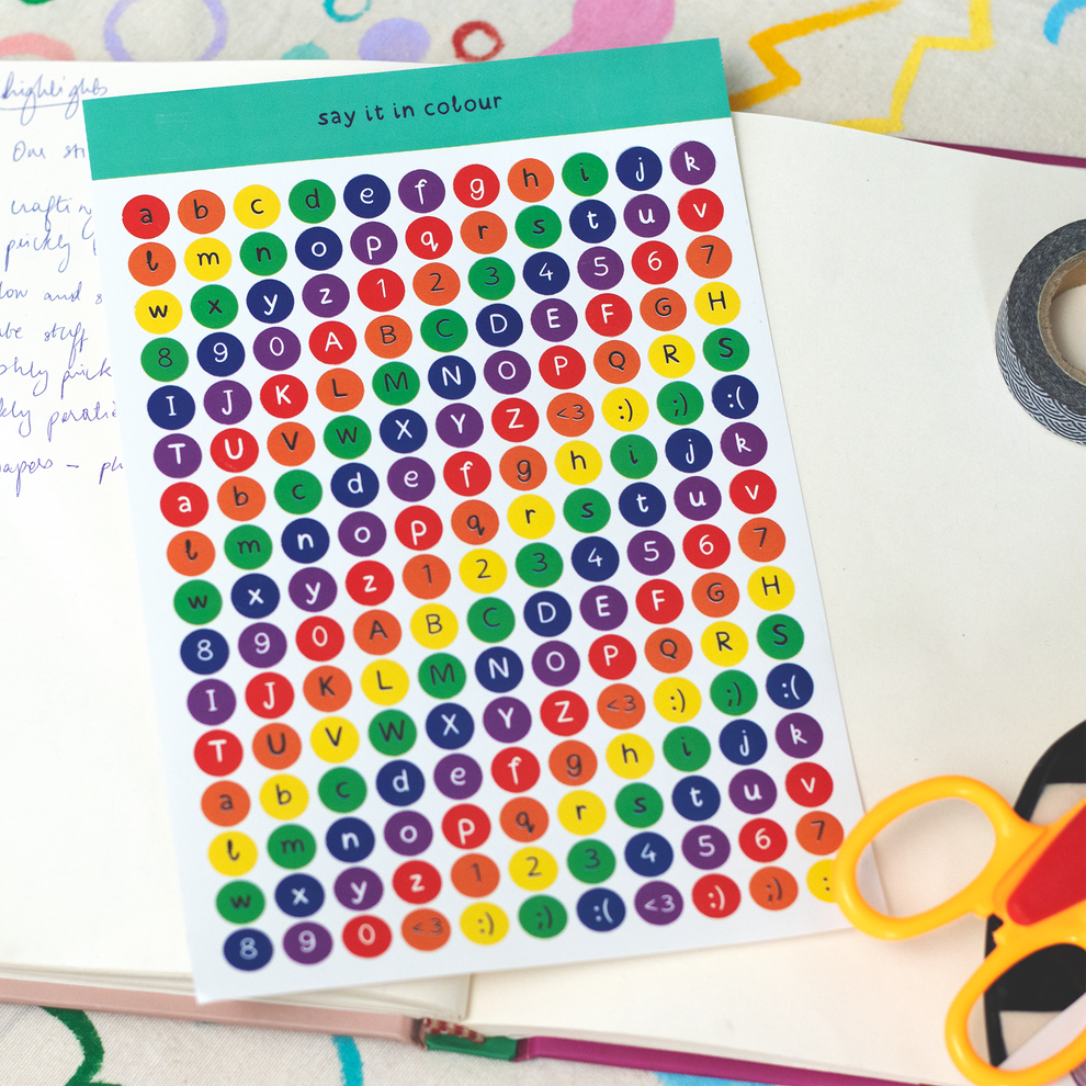 a-z sticker sheet – pricklybypb