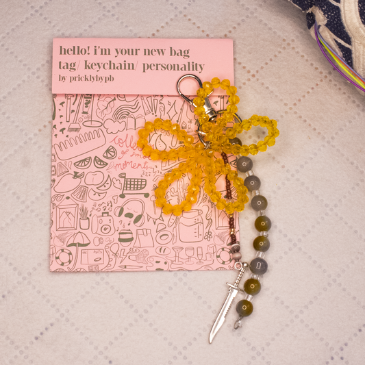 yellow daisy key/ bag chain